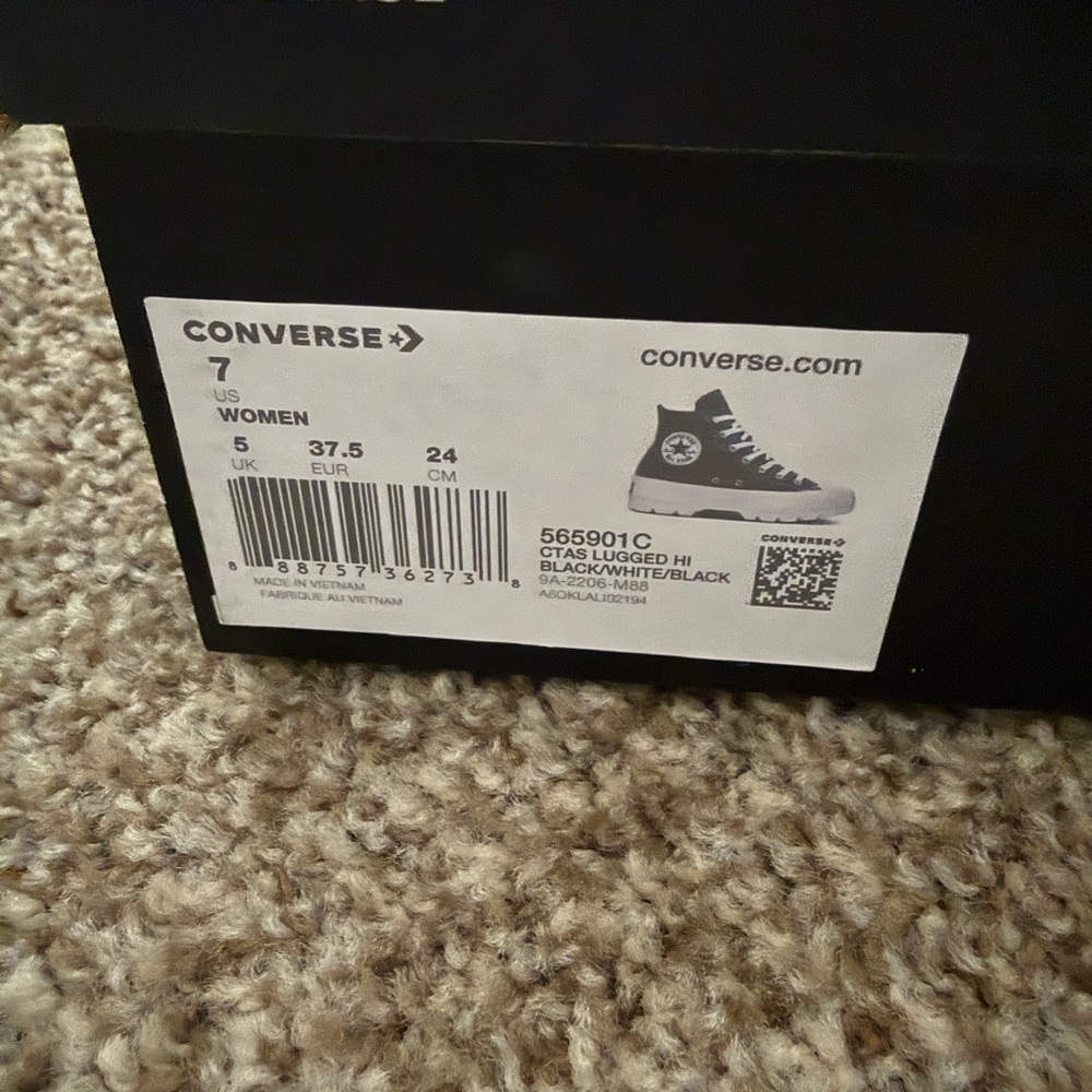Converse Black and White High-Top Sneakers - Picture 4 of 4